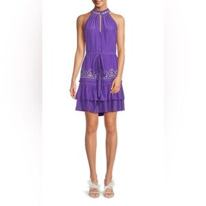 Ramy Brook Angeline Embroidered Mini Dress - Sz XS